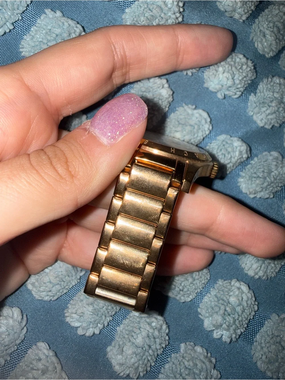 Coach Rose Gold Signature Pattern Bracelet Watch